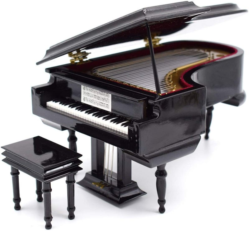 SHTWX Piano Music Box with Bench and Black Case Musical Boxes Gift for Christmas/Birthday/Valentine's Day, Melody Canon - Image 5